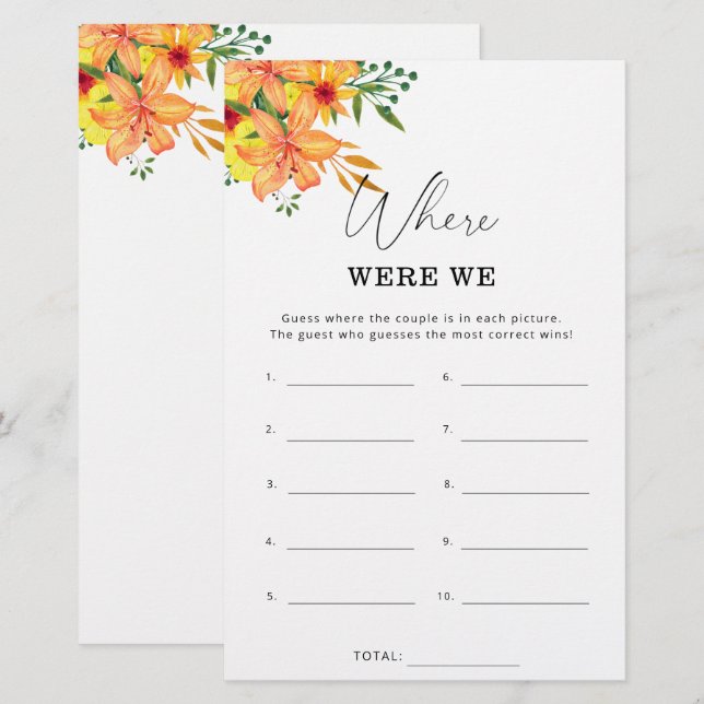 Floral Wo waren wir Brautparty (Vorne/Hinten)