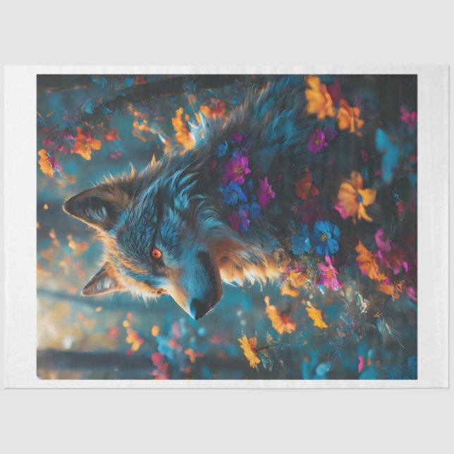 Floral Wolf 4 Seidenpapier (Vorderseite)