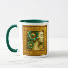 Floral Woman Portrait Tasse