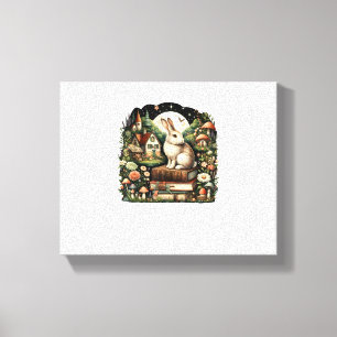 Floral Women Coattcore Rabbit Ästhetik Leinwanddruck