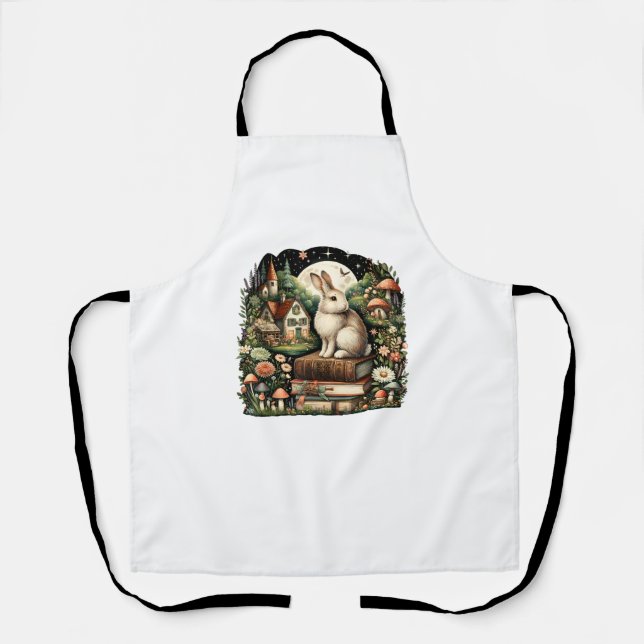 Floral Women Coattcore Rabbit Ästhetik Schürze (Vorderseite)