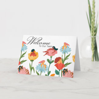 Floral Women Willkommen im Team Neue Mitarbeiter Karte
