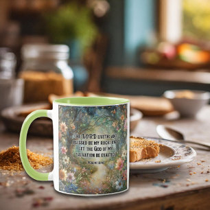 Floral Woodland King James Scripture Psalm 18 Tasse