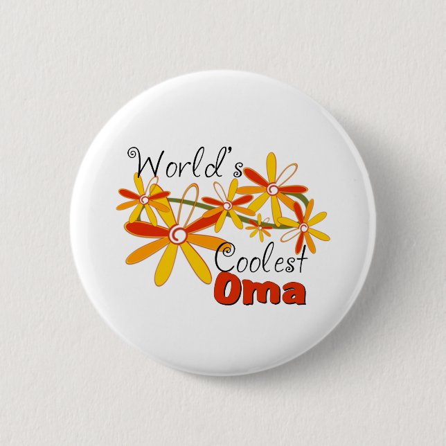 Floral World's Coolste Oma Button (Vorderseite)