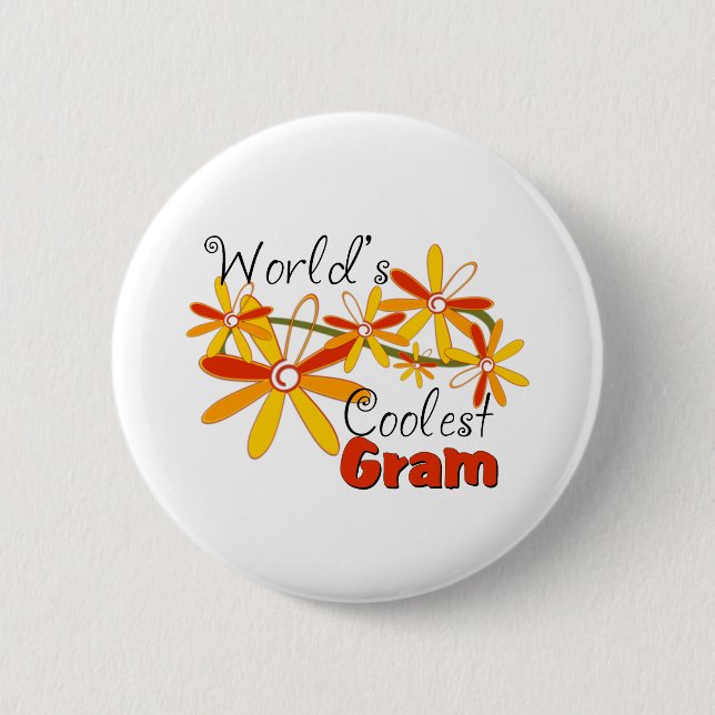 Floral World's Coolste Oma Button (Vorderseite)