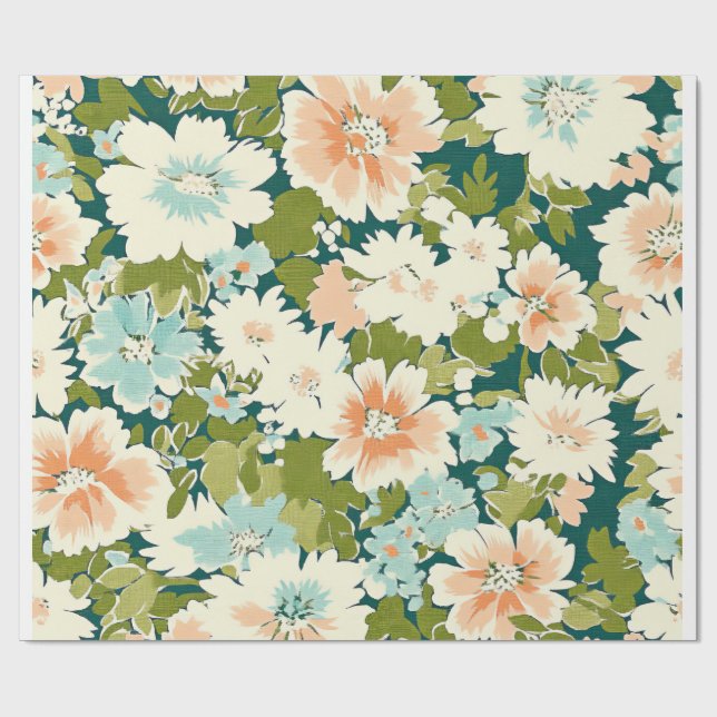 Floral Wrap Elegance Geschenkpapier (Flach)