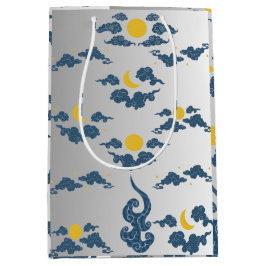 Floral Wrapping Paper Medium Gift Bag Mittlere Geschenktüte