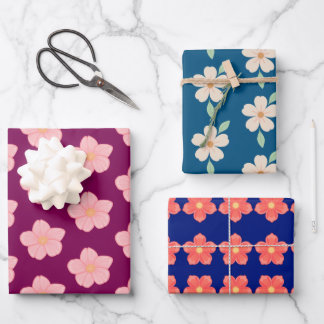 Floral Wrapping sheets Geschenkpapier Set