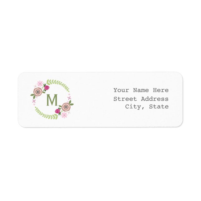Floral Wreath Address Label (Vorne)