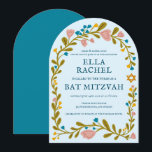 Floral Wreath Bat Mitzvah Handgezeichnet Custom Ar Einladung<br><div class="desc">Perfekte Karte, um eine Bar mitzvah, Fledermausmitzvah oder andere jüdische Feier anzukündigen! Handgemachte Kunst für Sie! Vollständig anpassbar! Klicken Sie auf "Personalisieren" oben, um den Text zu bearbeiten. Klicken Sie auf "Bearbeiten mit dem Designwerkzeug", um die Schriftart, Farben und Einstellungen anzupassen. Auch können Sie den Kartenstil leicht ändern, um quadratische...</div>