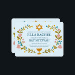 Floral Wreath Bat Mitzvah Handgezeichnet Custom Einladung<br><div class="desc">Perfekte Karte, um eine Bar mitzvah, Fledermausmitzvah oder andere jüdische Feier anzukündigen! Handgemachte Kunst für Sie! Vollständig anpassbar! Klicken Sie auf "Personalisieren" oben, um den Text zu bearbeiten. Klicken Sie auf "Bearbeiten mit dem Designwerkzeug", um die Schriftart, Farben und Einstellungen anzupassen. Auch können Sie den Kartenstil so ändern, dass er...</div>