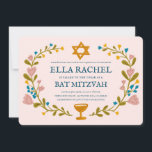 Floral Wreath Bat Mitzvah Handgezeichnet Custom Einladung<br><div class="desc">Perfekte Karte, um eine Bar mitzvah, Fledermausmitzvah oder andere jüdische Feier anzukündigen! Handgemachte Kunst für Sie! Vollständig anpassbar! Klicken Sie auf "Personalisieren" oben, um den Text zu bearbeiten. Klicken Sie auf "Bearbeiten mit dem Designwerkzeug", um die Schriftart, Farben und Einstellungen anzupassen. Auch können Sie den Kartenstil so ändern, dass er...</div>