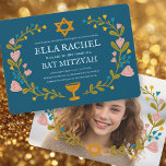Floral Wreath Bat Mitzvah Handgezeichnet Custom Fo Einladung<br><div class="desc">Perfekte Karte, um eine Bar mitzvah, Fledermausmitzvah oder andere jüdische Feier anzukündigen! Handgemachte Kunst für Sie! Vollständig anpassbar! Klicken Sie oben auf "Personalisieren", um den Text zu bearbeiten und Ihr eigenes Foto auf der Rückseite hinzuzufügen. Klicken Sie auf "Bearbeiten mit dem Designwerkzeug", um die Schriftart, Farben und Einstellungen anzupassen. Auch...</div>