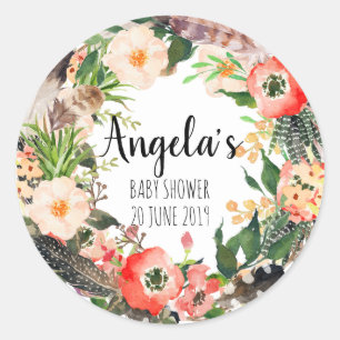 Floral Wreath Botanic Danke Aufkleber