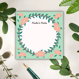 Floral Wreath - Botanical Greenhouse Sticky Notes Post-it Klebezettel