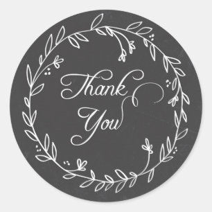 Floral Wreath Chalkboard Danke Sticker