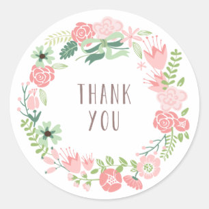 Floral Wreath   Danke Stickers