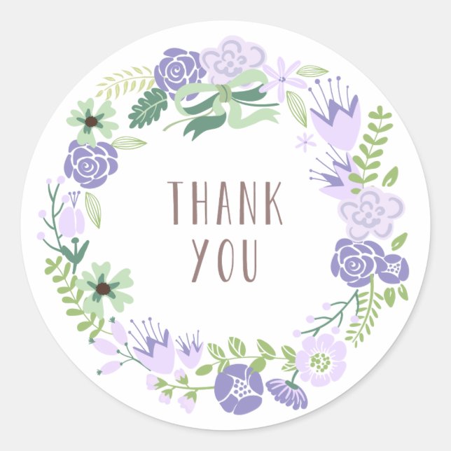 Floral Wreath | Danke Stickers (Vorderseite)