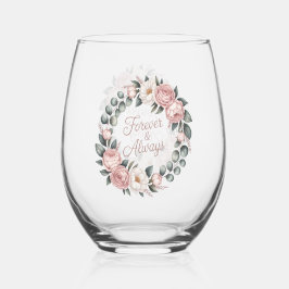 Floral Wreath “Forever & Always”  Weinglas Ohne Stiel