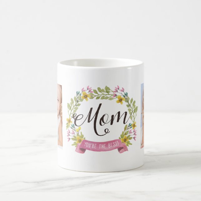 Floral Wreath | Fotovorlage für die Mama Kaffeetasse (Mittel)