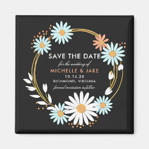 Floral Wreath Fun Save the Date Magnet