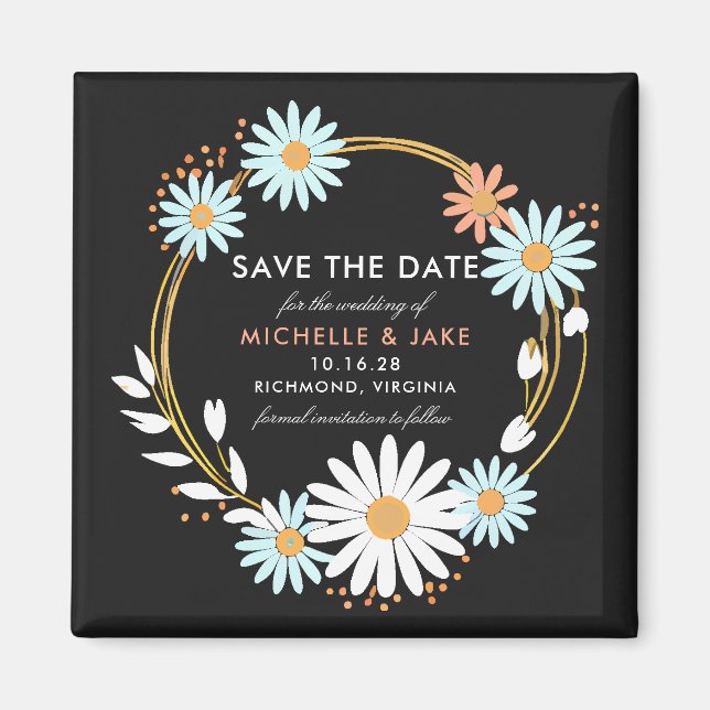 Floral Wreath Fun Save the Date Magnet (Vorne)
