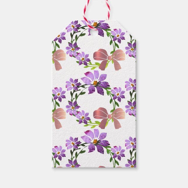 Floral Wreath Gift Tag Geschenkanhänger (Vorderseite)