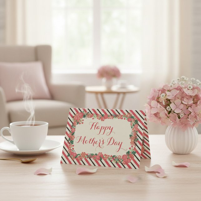 Floral Wreath Happy Mother Day Karte (Von Creator hochgeladen)