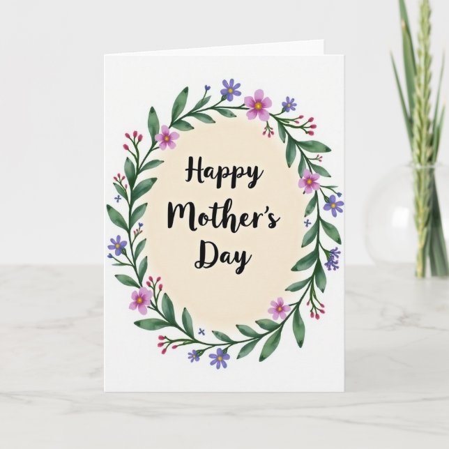 Floral Wreath Honor Message Card Karte (Vorderseite)