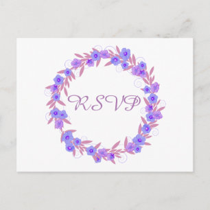 Floral Wreath Lavender UAWG Einladungspostkarte