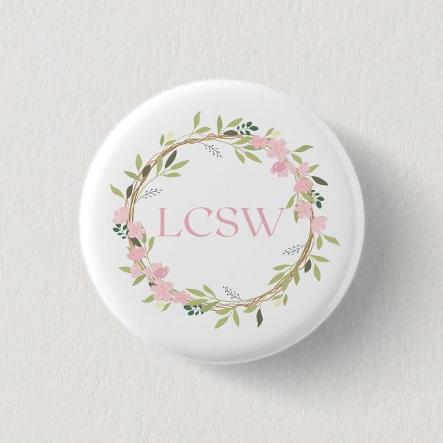 Floral Wreath LCSW Button (Vorderseite)