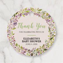 Floral Wreath | Lila Baby Dusche Vielen Dank