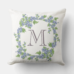 Floral Wreath Monogramm Kissen