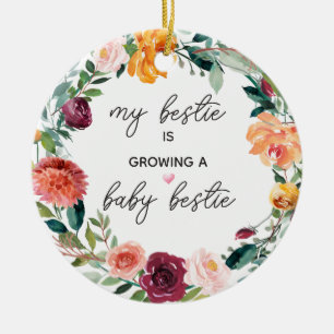Floral Wreath My Bestie wächst ein Baby Bestie Keramik Ornament