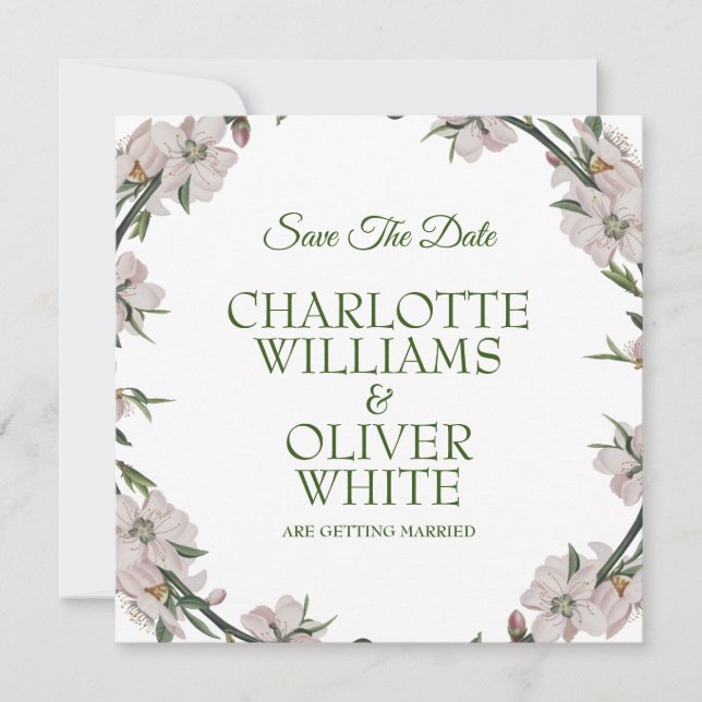 Floral Wreath Save the Date (Vorderseite)