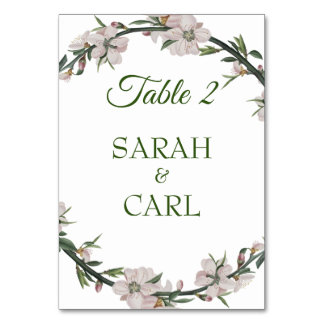Floral Wreath Tischnummer