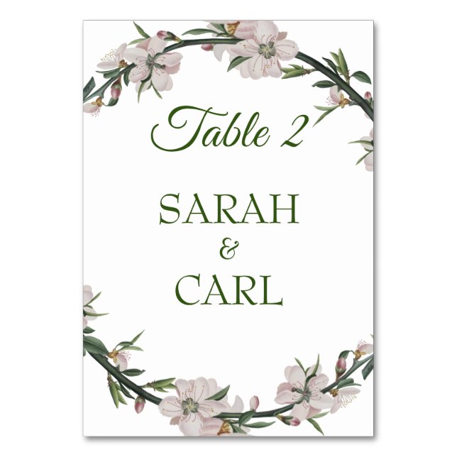 Floral Wreath Tischnummer (Vorderseite)