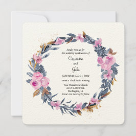 Floral Wreath Wedding Einladung