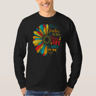 Floral wurde ich Lehrerin, weil dein Leben Arbeit T-Shirt