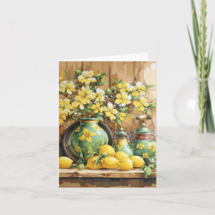 Floral Yellow Lemon Blank