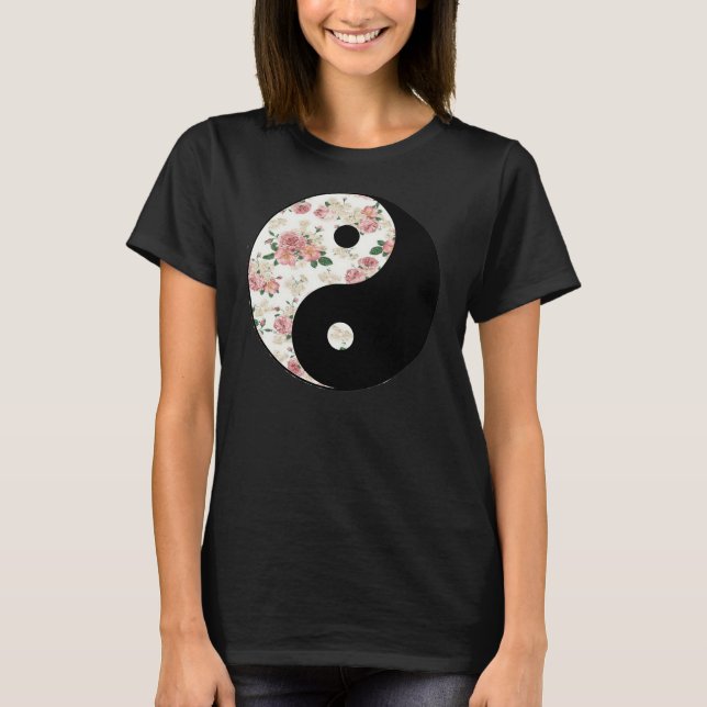 Floral Yin und Yang T-Shirt (Vorderseite)