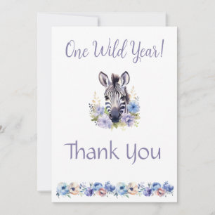 Floral Zebra Geburtstag Danke Karte
