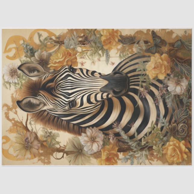 Floral Zebra Seidenpapier (Vorderseite)