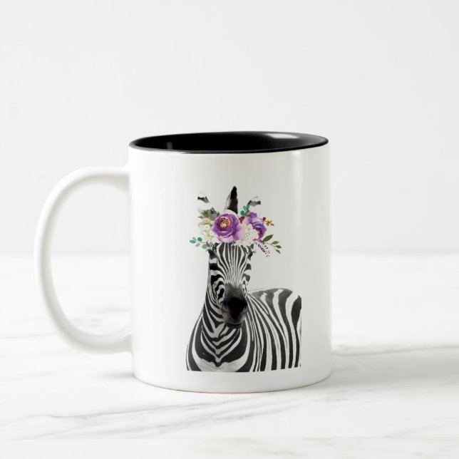 Floral Zebra Zweifarbige Tasse (Links)