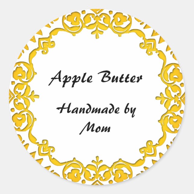 Floral Zuhause Business Canning Soap Labels gelb Runder Aufkleber (Vorderseite)