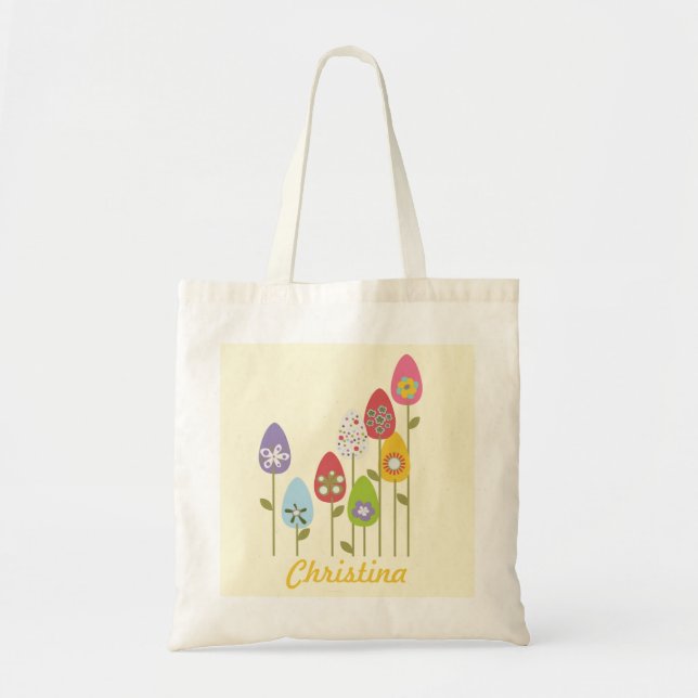 Floral Zweig Easter Eggs Tote Bag Tragetasche (Vorne)