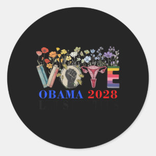 Florale Abstimmung Obama 2028 Lasse, dieses zukünf Runder Aufkleber