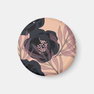 Florale abstrakte Eleganz, künstlerischer Hintergr Magnet