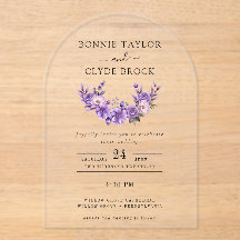 Florale Acryl-Bogen-Hochzeitseinladungssuite