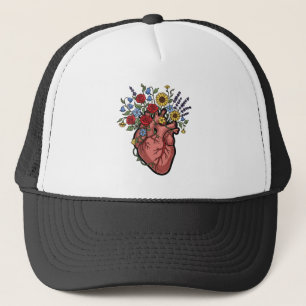 Florale anatomische Herzillustration Truckerkappe